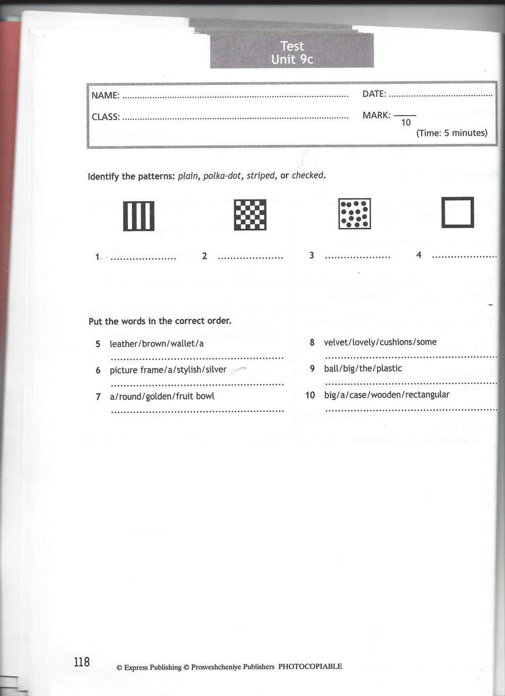 Spotlight 7: Test Booklet. Контрольные задания, 7 класс, Ваулина Юлия, Вирджиния Эванс, Дули Дженни, 2015, задание: стр. 118