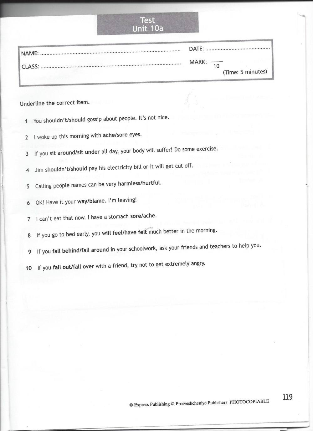 Spotlight 7: Test Booklet. Контрольные задания, 7 класс, Ваулина Юлия, Вирджиния Эванс, Дули Дженни, 2015, задание: стр. 119