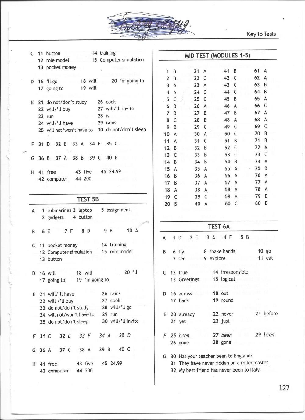 Spotlight 7: Test Booklet. Контрольные задания, 7 класс, Ваулина Юлия, Вирджиния Эванс, Дули Дженни, 2015, задание: стр. 127