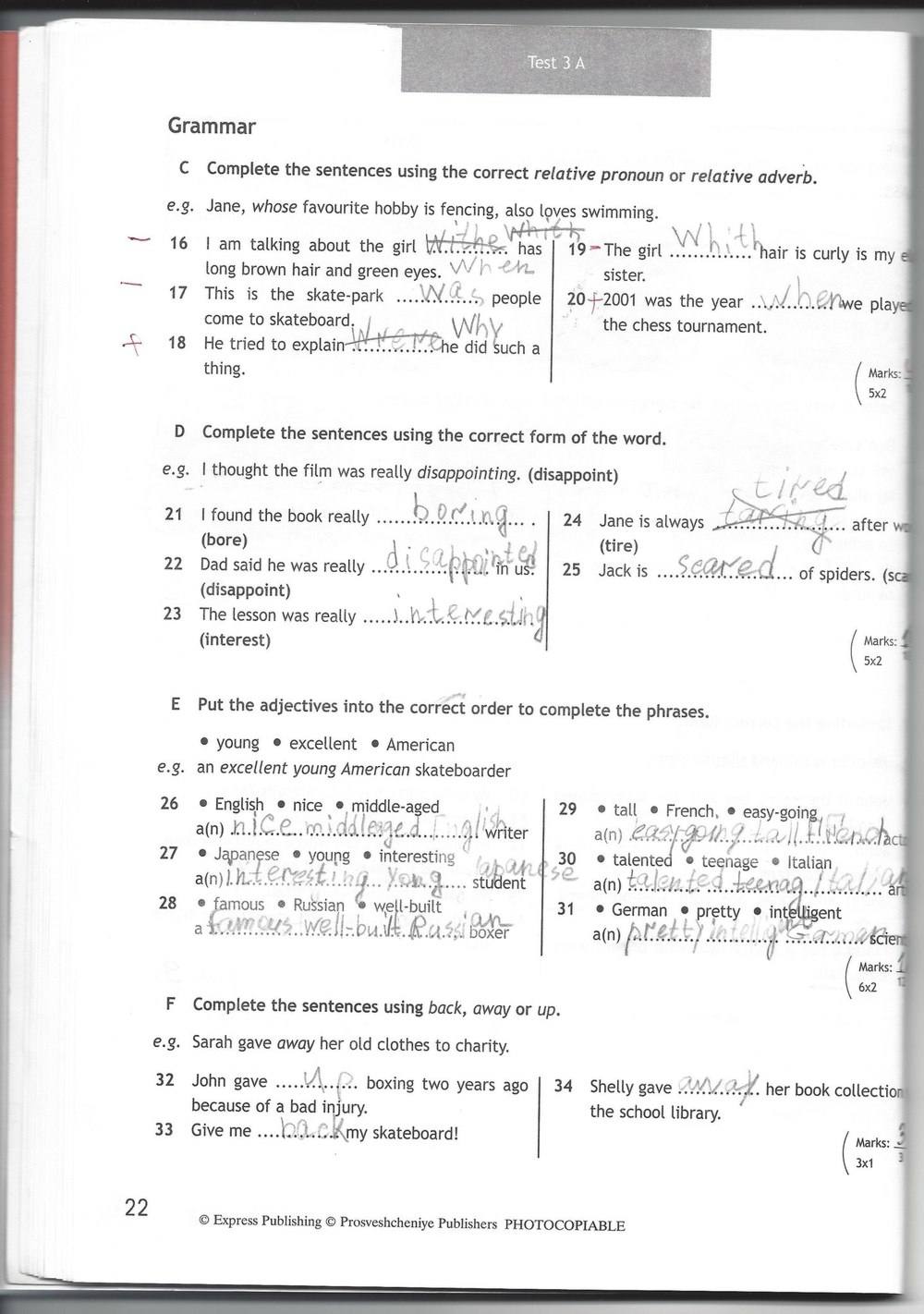 Spotlight 7: Test Booklet. Контрольные задания, 7 класс, Ваулина Юлия, Вирджиния Эванс, Дули Дженни, 2015, задание: стр. 22