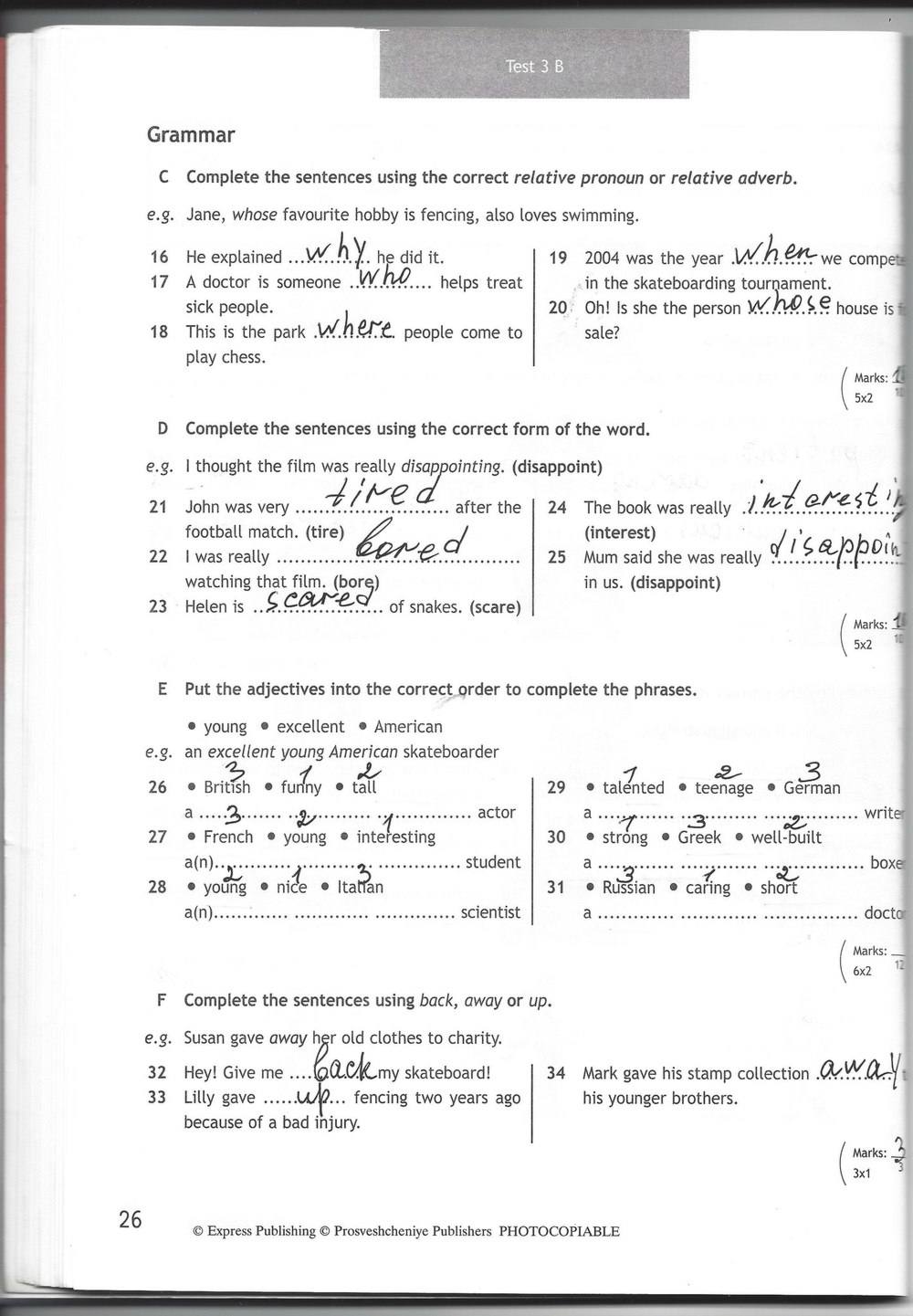 Spotlight 7: Test Booklet. Контрольные задания, 7 класс, Ваулина Юлия, Вирджиния Эванс, Дули Дженни, 2015, задание: стр. 26