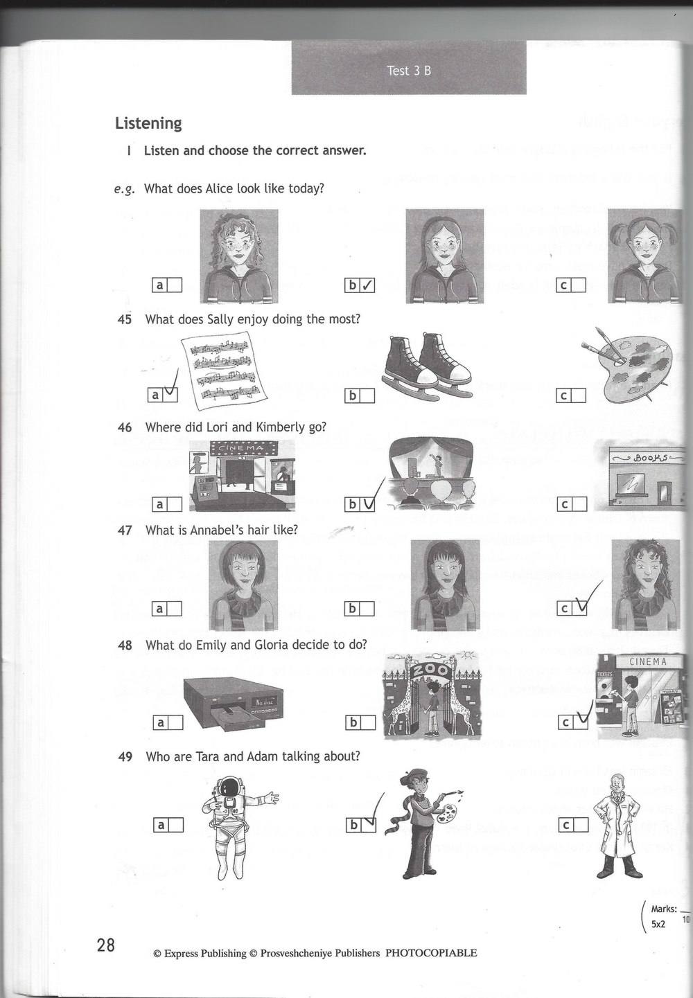 Spotlight 7: Test Booklet. Контрольные задания, 7 класс, Ваулина Юлия, Вирджиния Эванс, Дули Дженни, 2015, задание: стр. 28