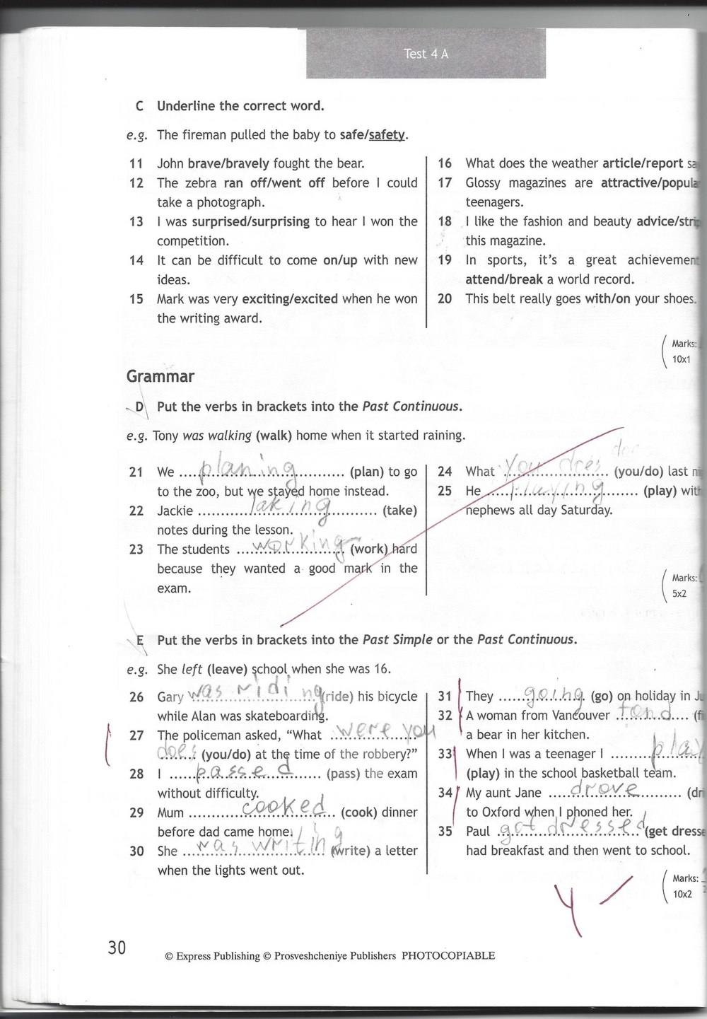 Spotlight 7: Test Booklet. Контрольные задания, 7 класс, Ваулина Юлия, Вирджиния Эванс, Дули Дженни, 2015, задание: стр. 30