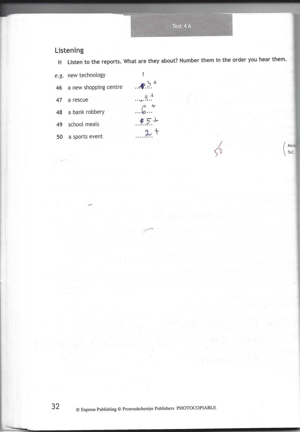 Spotlight 7: Test Booklet. Контрольные задания, 7 класс, Ваулина Юлия, Вирджиния Эванс, Дули Дженни, 2015, задание: стр. 32