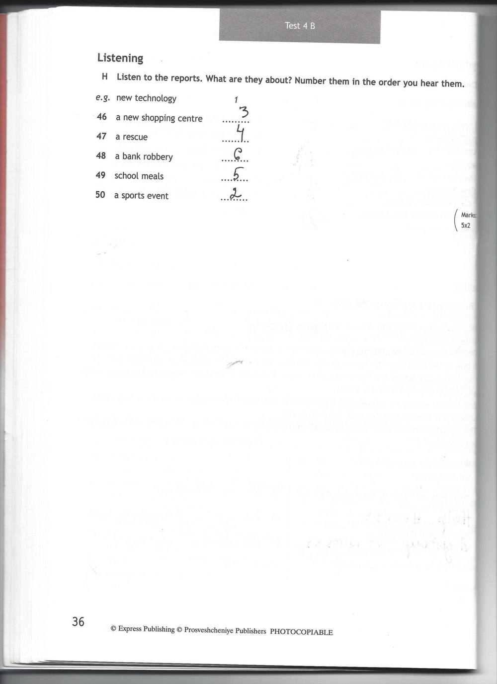 Spotlight 7: Test Booklet. Контрольные задания, 7 класс, Ваулина Юлия, Вирджиния Эванс, Дули Дженни, 2015, задание: стр. 36