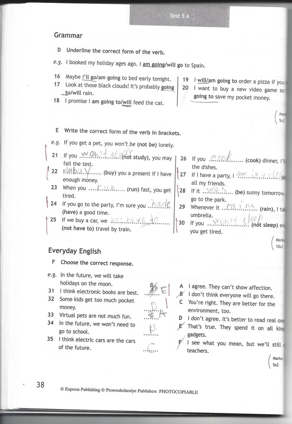 Spotlight 7: Test Booklet. Контрольные задания, 7 класс, Ваулина Юлия, Вирджиния Эванс, Дули Дженни, 2015, задание: стр. 38