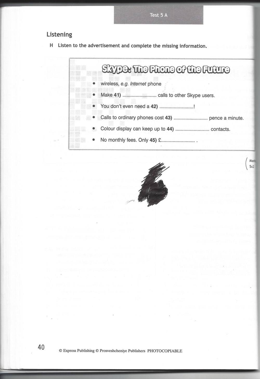 Spotlight 7: Test Booklet. Контрольные задания, 7 класс, Ваулина Юлия, Вирджиния Эванс, Дули Дженни, 2015, задание: стр. 40