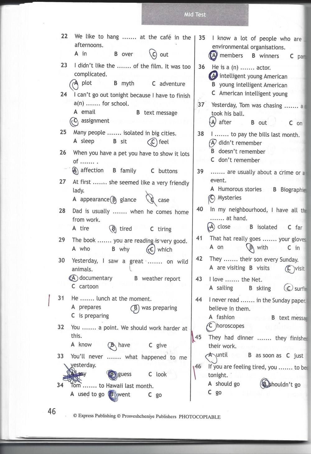 Spotlight 7: Test Booklet. Контрольные задания, 7 класс, Ваулина Юлия, Вирджиния Эванс, Дули Дженни, 2015, задание: стр. 46