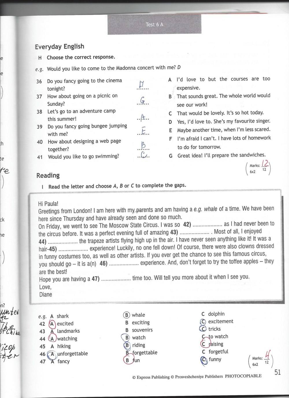 Spotlight 7: Test Booklet. Контрольные задания, 7 класс, Ваулина Юлия, Вирджиния Эванс, Дули Дженни, 2015, задание: стр. 51