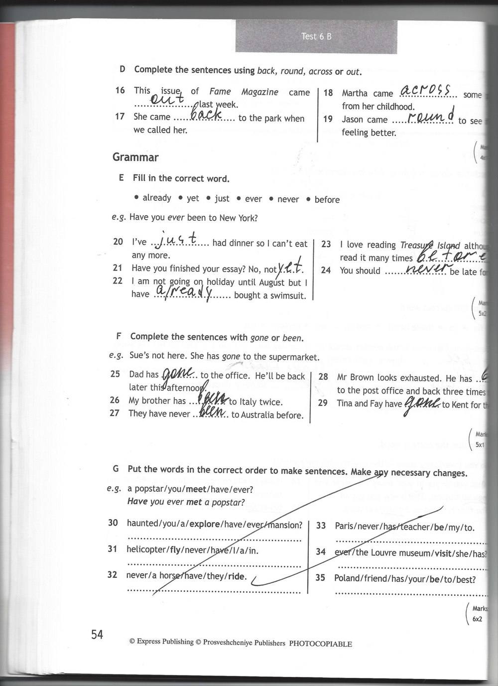 Spotlight 7: Test Booklet. Контрольные задания, 7 класс, Ваулина Юлия, Вирджиния Эванс, Дули Дженни, 2015, задание: стр. 54