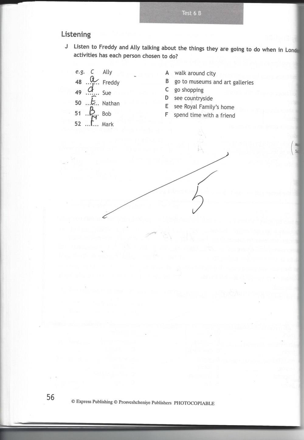 Spotlight 7: Test Booklet. Контрольные задания, 7 класс, Ваулина Юлия, Вирджиния Эванс, Дули Дженни, 2015, задание: стр. 56
