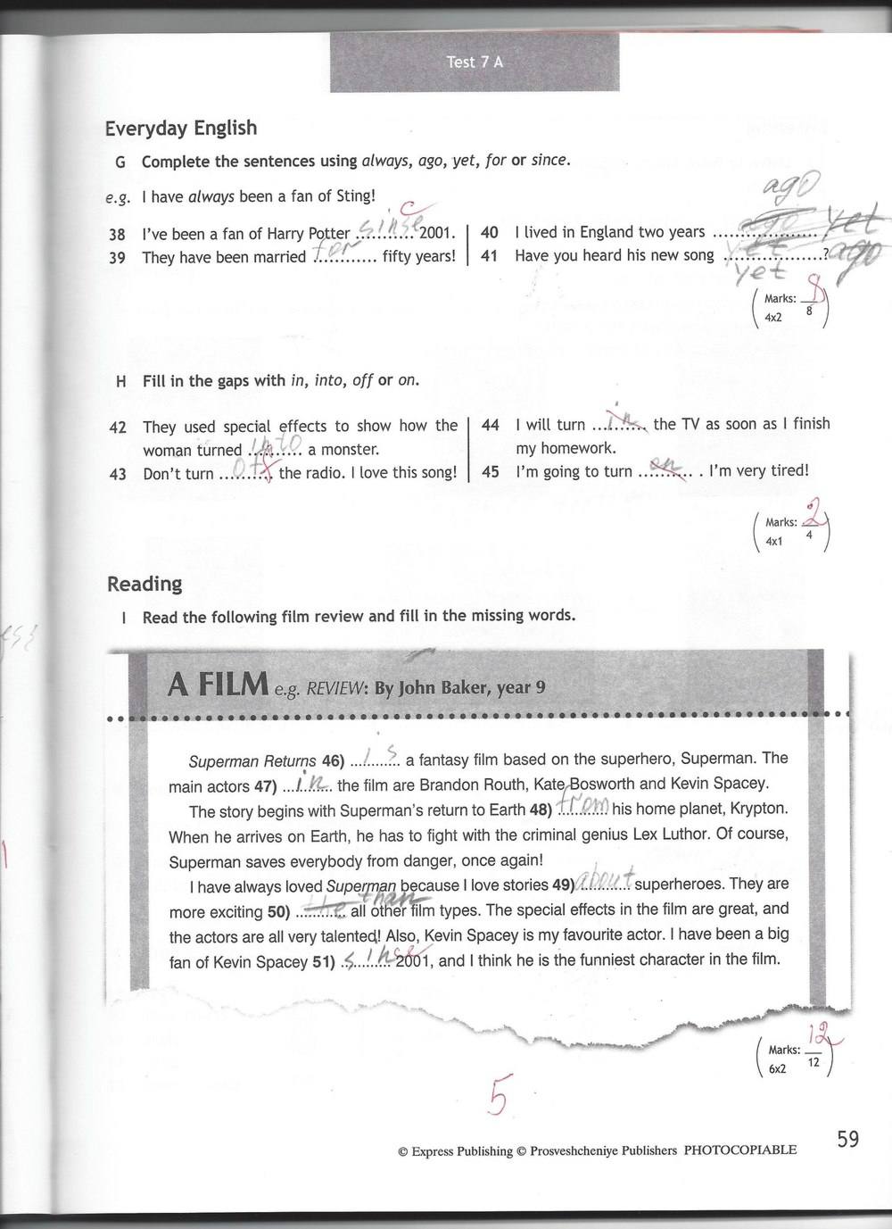 Spotlight 7: Test Booklet. Контрольные задания, 7 класс, Ваулина Юлия, Вирджиния Эванс, Дули Дженни, 2015, задание: стр. 59