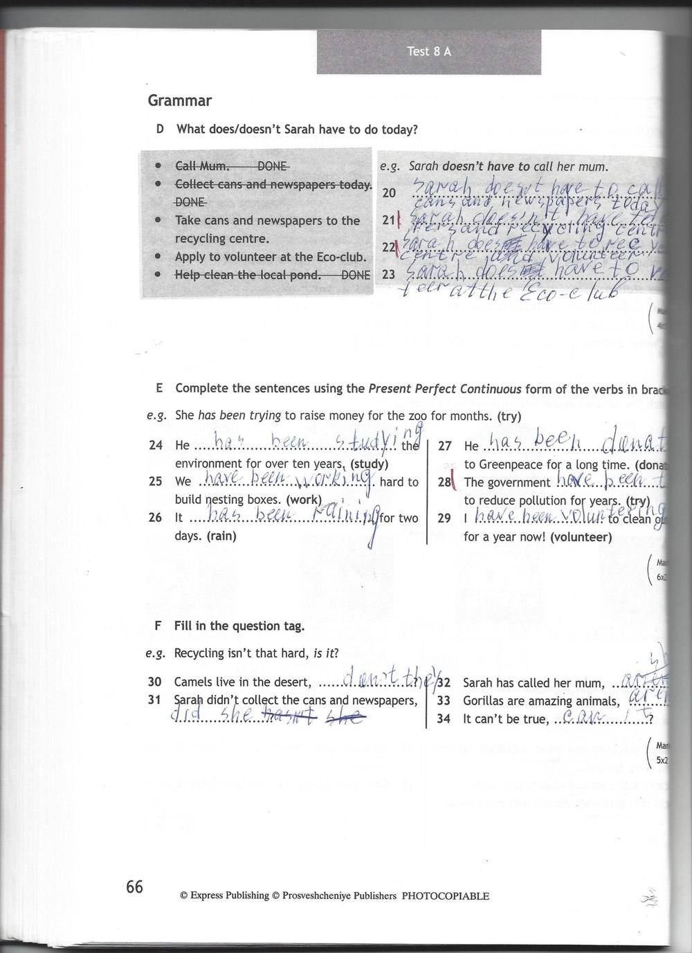 Spotlight 7: Test Booklet. Контрольные задания, 7 класс, Ваулина Юлия, Вирджиния Эванс, Дули Дженни, 2015, задание: стр. 66
