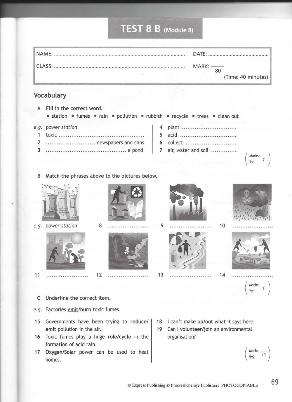 Spotlight 7: Test Booklet. Контрольные задания, 7 класс, Ваулина Юлия, Вирджиния Эванс, Дули Дженни, 2015, задание: стр. 69