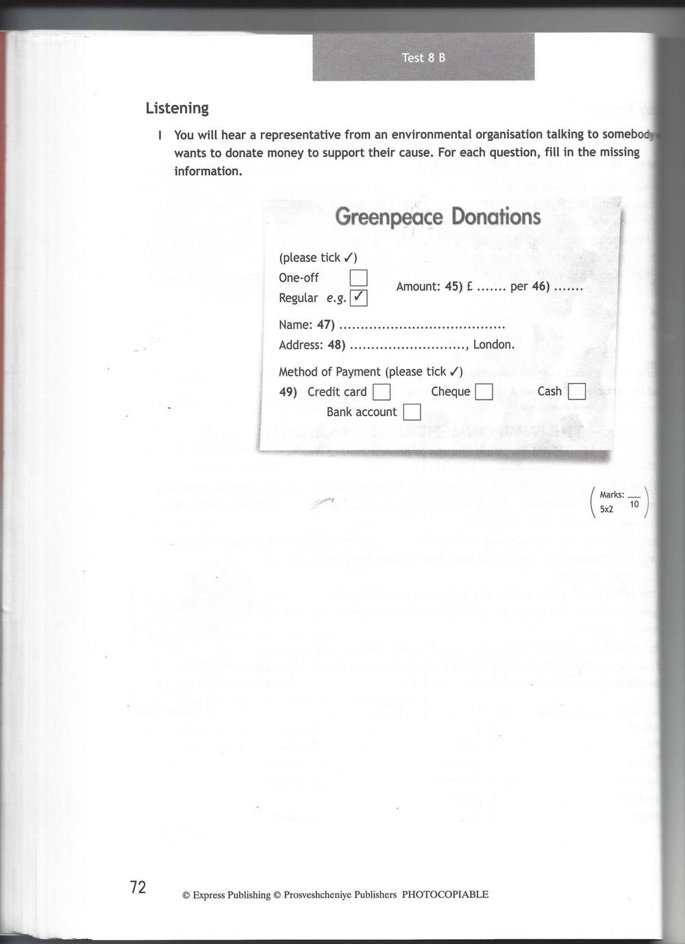 Spotlight 7: Test Booklet. Контрольные задания, 7 класс, Ваулина Юлия, Вирджиния Эванс, Дули Дженни, 2015, задание: стр. 72