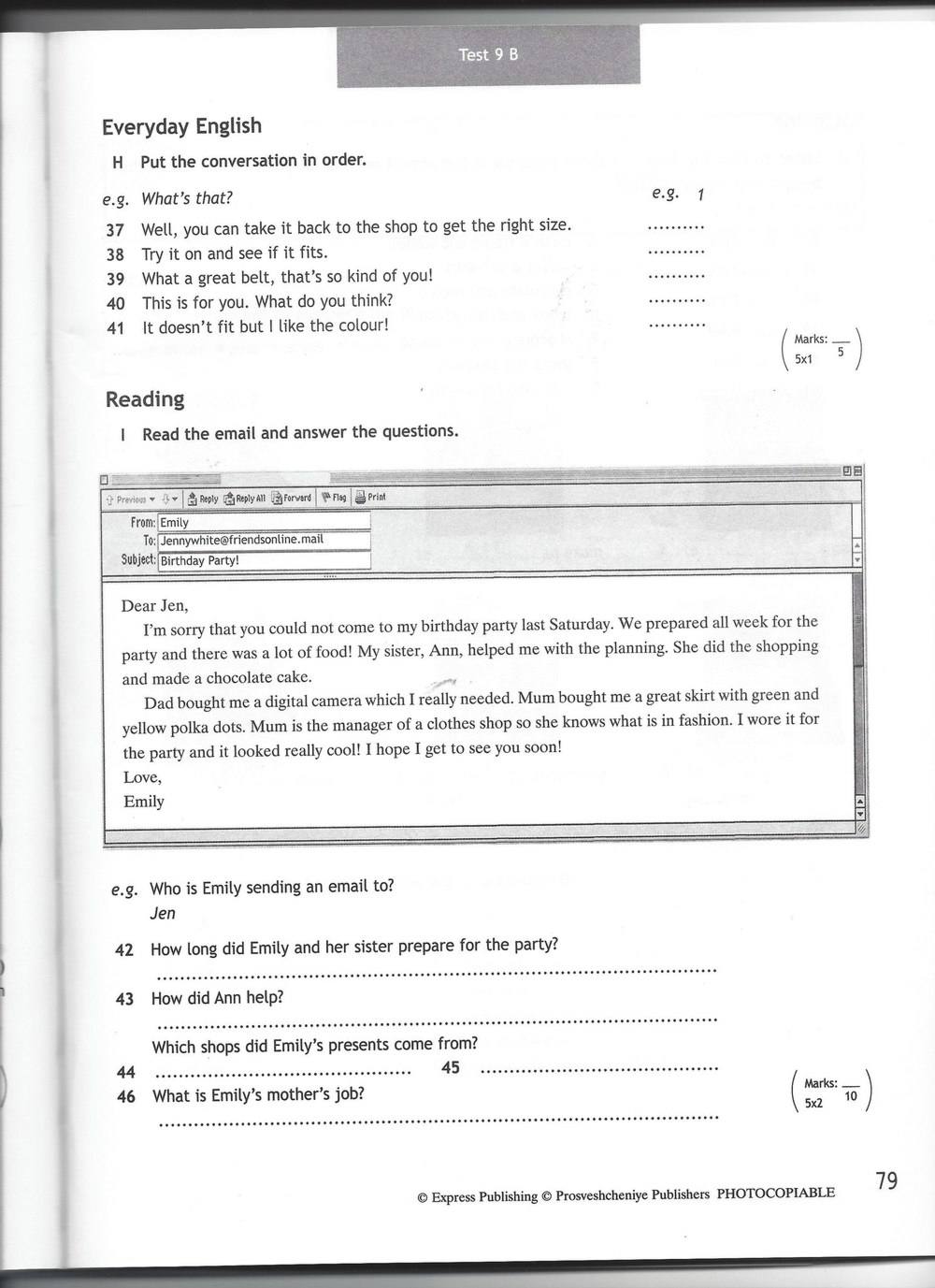 Spotlight 7: Test Booklet. Контрольные задания, 7 класс, Ваулина Юлия, Вирджиния Эванс, Дули Дженни, 2015, задание: стр. 79