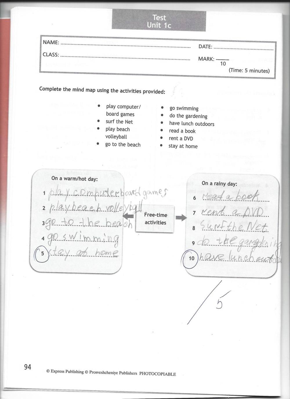 Spotlight 7: Test Booklet. Контрольные задания, 7 класс, Ваулина Юлия, Вирджиния Эванс, Дули Дженни, 2015, задание: стр. 94