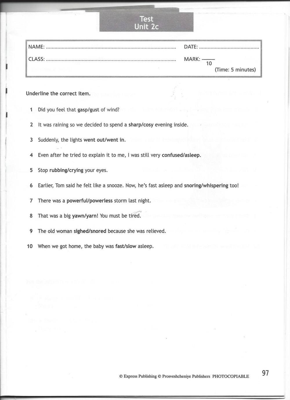 Spotlight 7: Test Booklet. Контрольные задания, 7 класс, Ваулина Юлия, Вирджиния Эванс, Дули Дженни, 2015, задание: стр. 97