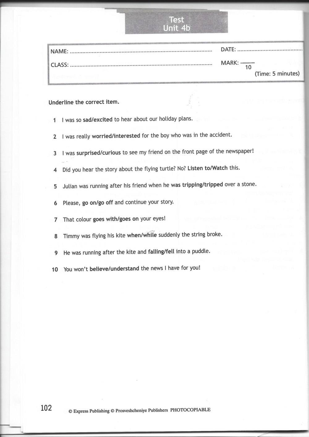 Spotlight 7: Test Booklet. Контрольные задания, 7 класс, Ваулина Юлия, Вирджиния Эванс, Дули Дженни, 2015, задание: стр. 102