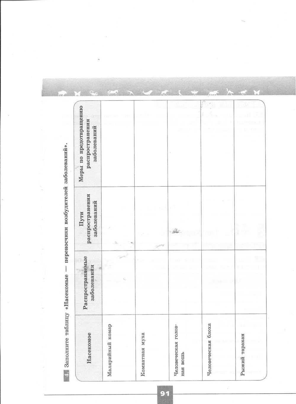 Рабочая тетрадь. Серия линия жизни, 7 класс, Пасечник В.В., Швецов Г.Г., 2015, задание: стр. 91