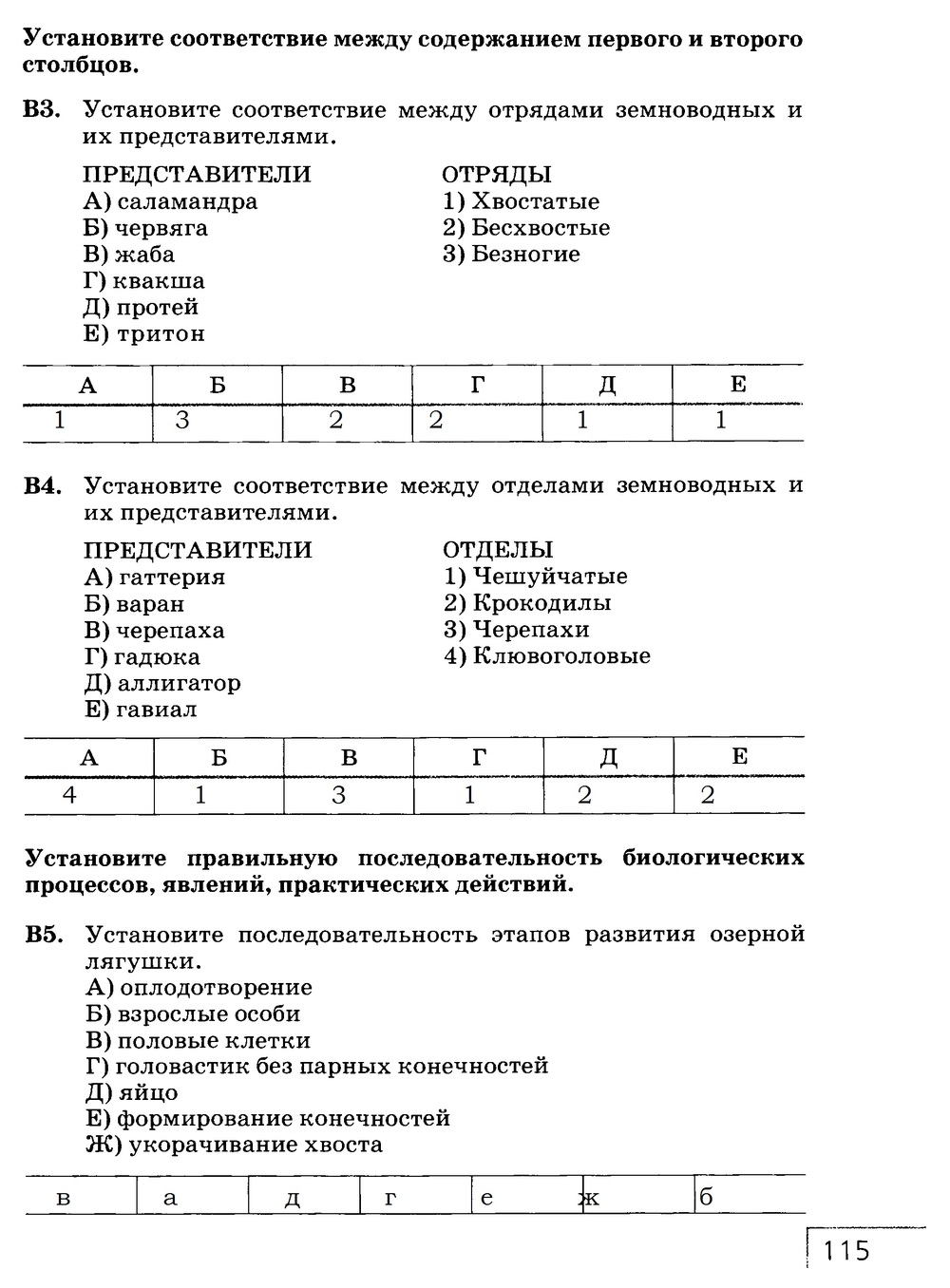 Рабочая тетрадь, 7 класс, Захаров В.Б., Сонин Н.И., 2015, задание: стр. 115