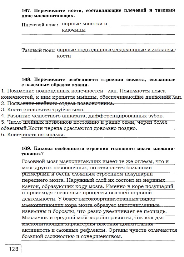 Рабочая тетрадь, 7 класс, Захаров В.Б., Сонин Н.И., 2015, задание: стр. 128