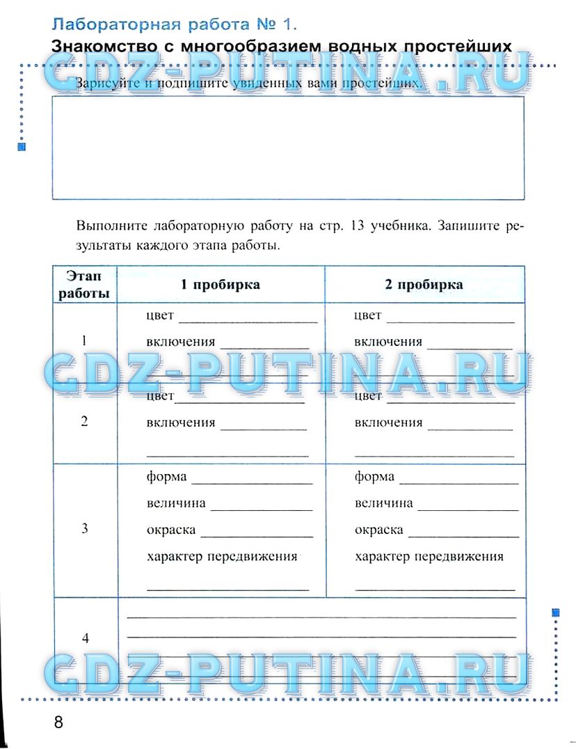 Рабочая тетрадь, 7 класс, Преображенская Н.В., 2011, задание: 8