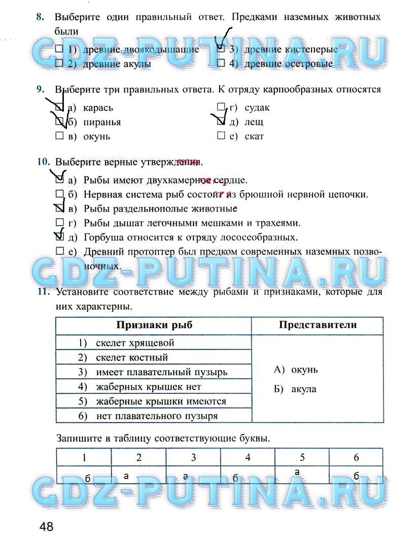 Рабочая тетрадь, 7 класс, Преображенская Н.В., 2011, задание: 48