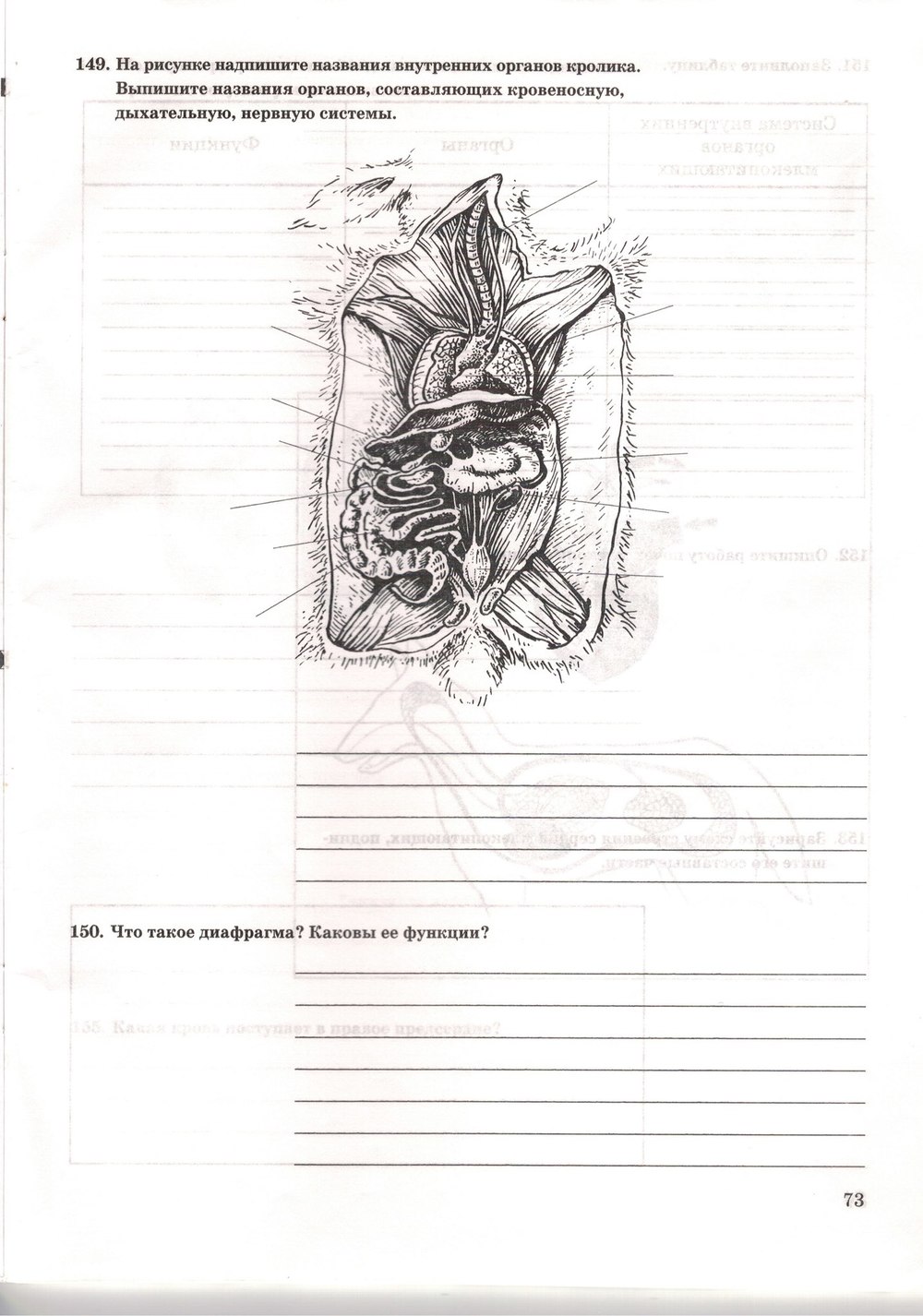 Рабочая тетрадь. Многообразие живых организмов, 7 класс, Захаров В.Б., Сонин Н.И., 2006, задание: стр. 73