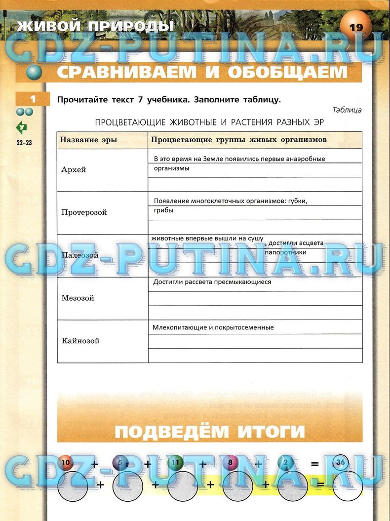 Рабочая тетрадь, 7 класс, Сухорукова Л.Н., Кучменко В.С., Власова Е.А., 2014, задание: 19
