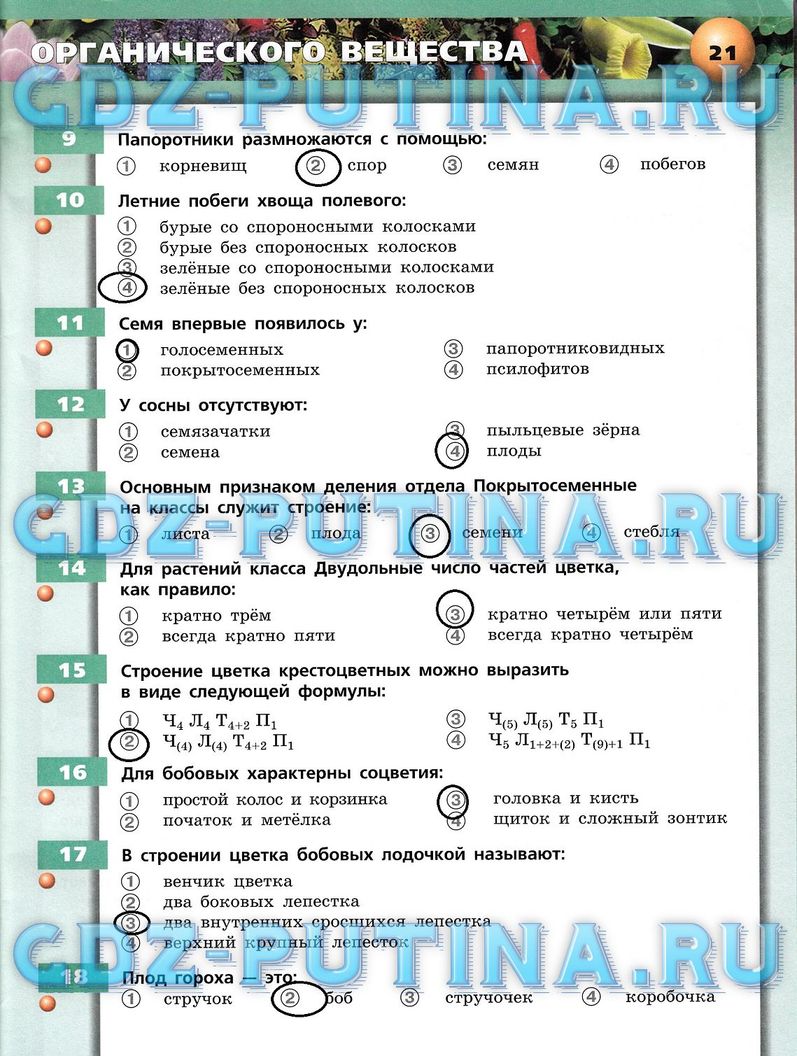 Рабочая тетрадь, 7 класс, Сухорукова Л.Н., Кучменко В.С., Власова Е.А., 2014, задание: 21