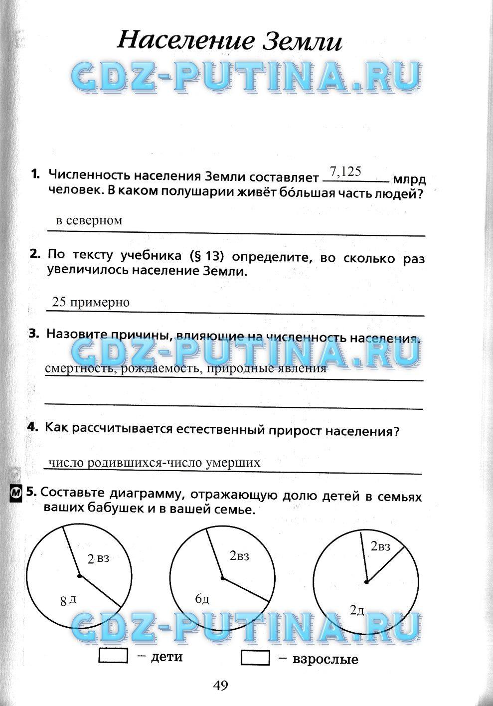 Рабочая тетрадь, 7 класс, Душина, 2015, задача: 49