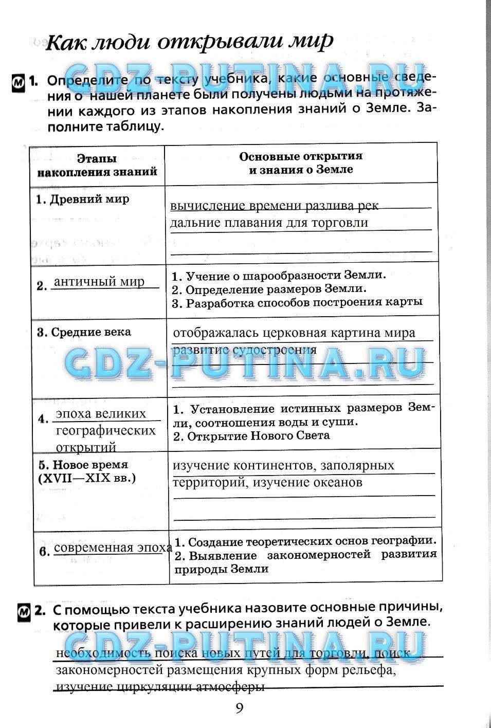 Рабочая тетрадь, 7 класс, Душина, 2015, задача: 9