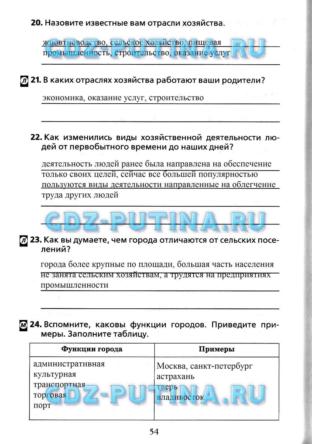 Рабочая тетрадь, 7 класс, Душина, 2015, задача: 54