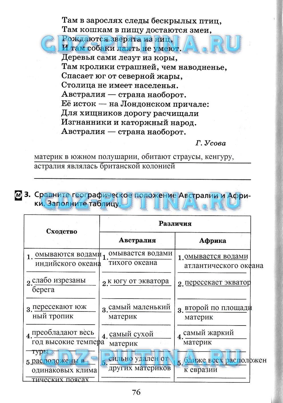 Рабочая тетрадь, 7 класс, Душина, 2015, задача: 76