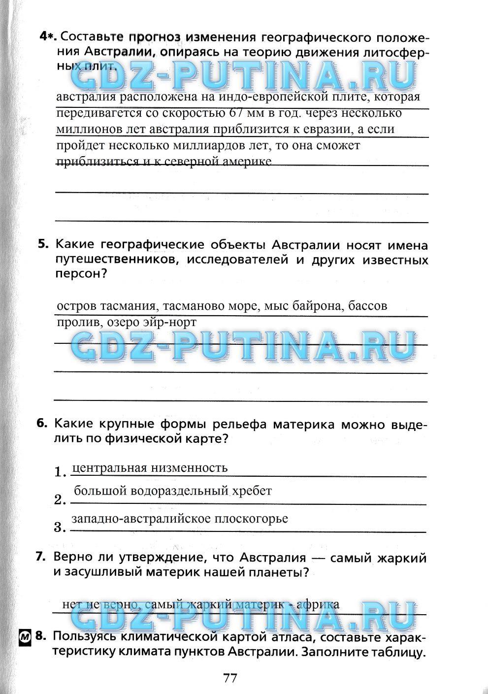 Рабочая тетрадь, 7 класс, Душина, 2015, задача: 77