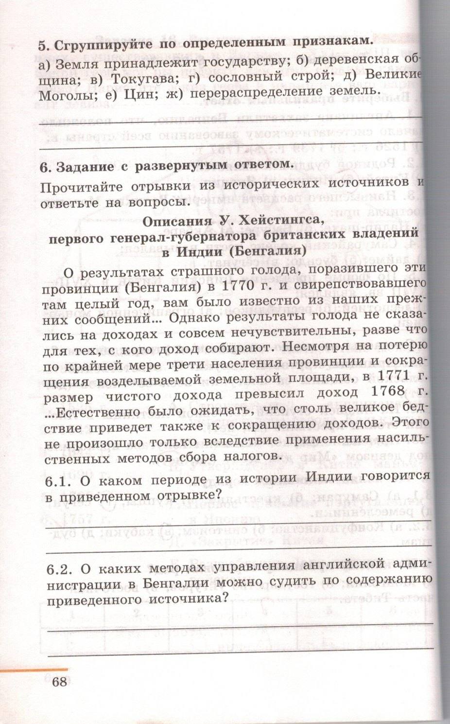 Рабочая тетрадь. Часть 2. 1500-1800, 7 класс, Юдовская А.Я., Ванюшкина Л.М., 2009, задание: стр. 68