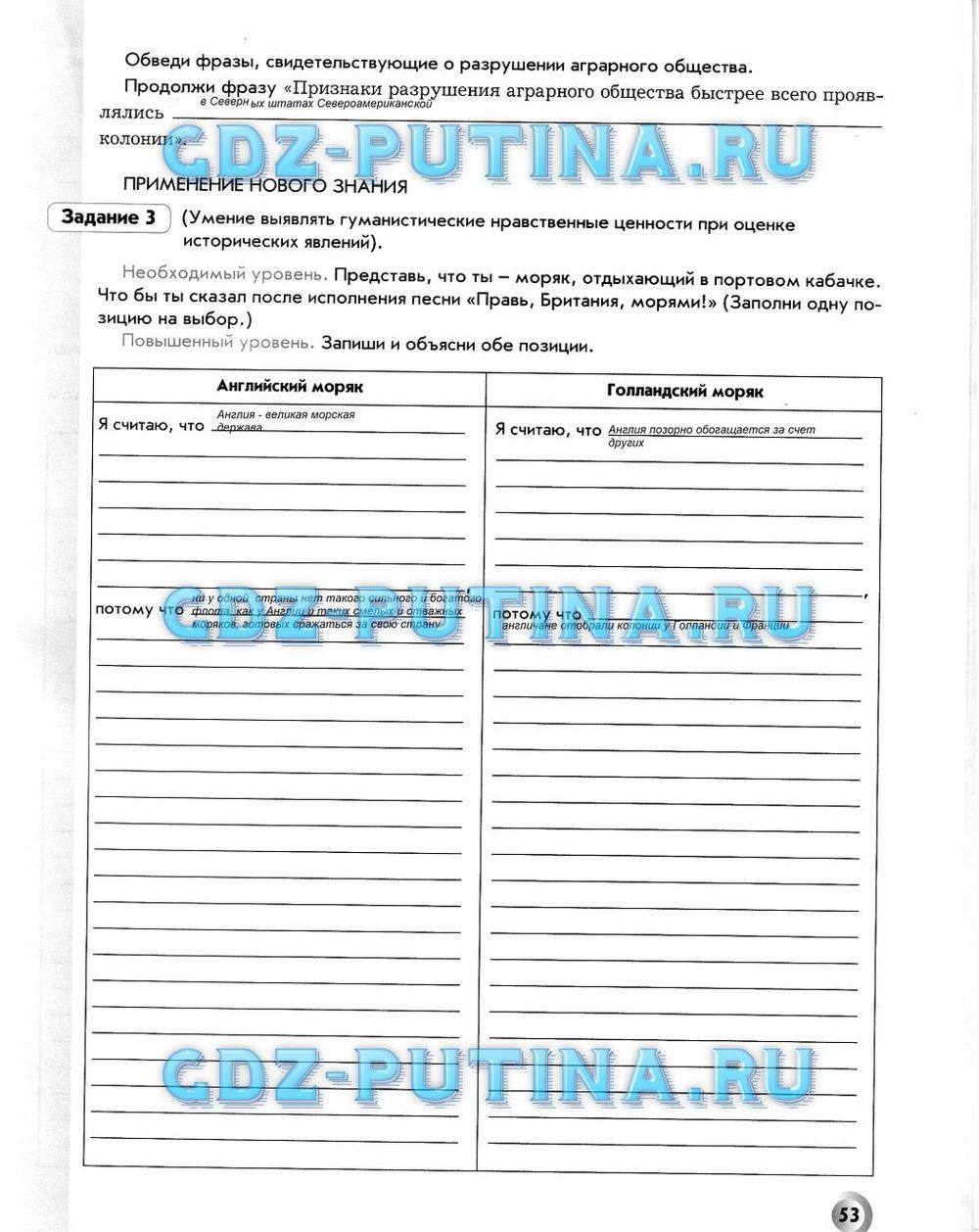 Рабочая тетрадь. Всеобщая история. История Нового времени, 7 класс, Малкова Л. А., Данилов Д. Д., Сизова Е. В., 2013, задание: 53
