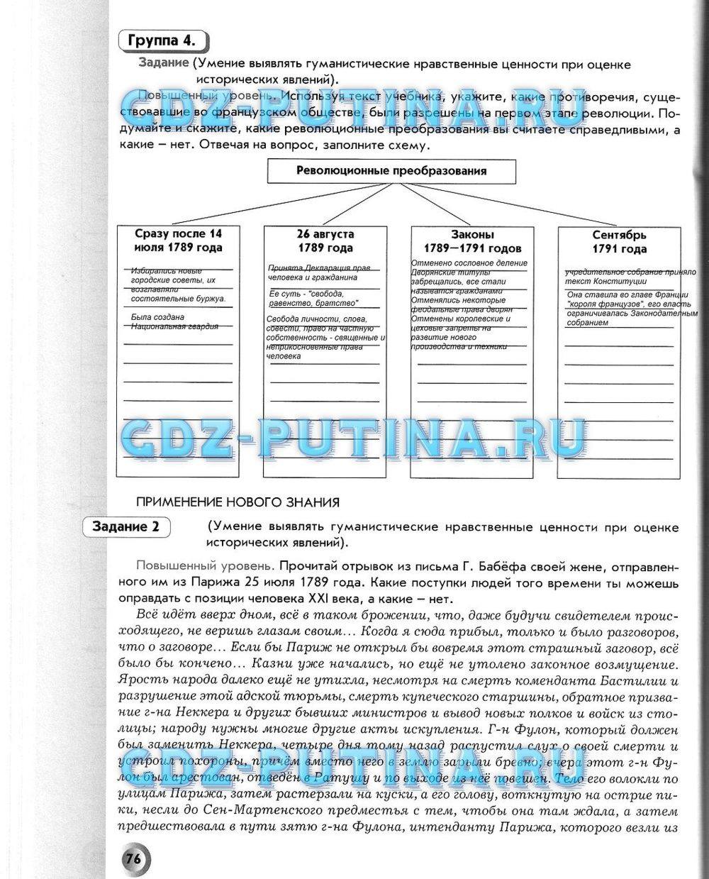 Рабочая тетрадь. Всеобщая история. История Нового времени, 7 класс, Малкова Л. А., Данилов Д. Д., Сизова Е. В., 2013, задание: 76