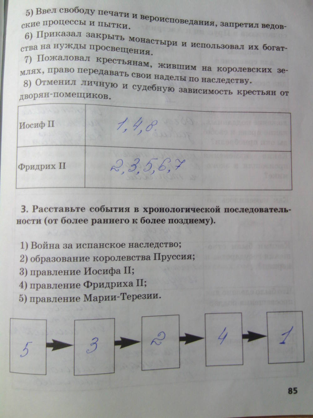 Рабочая тетрадь. К учебнику О.В. Дмитриевой. История Нового времени. ХV-ХVII век, 7 класс, Стецюра Т.Д., 2015, задание: Стр.85