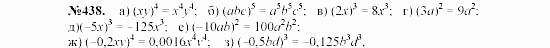 Алгебра, 7 класс, Макарычев, Миндюк, 2003, 18. Возведение в степень произведения и степени Задание: 438