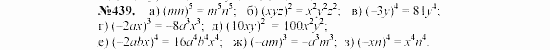 Алгебра, 7 класс, Макарычев, Миндюк, 2003, 18. Возведение в степень произведения и степени Задание: 439