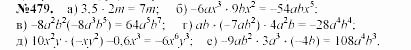 Алгебра, 7 класс, Макарычев, Миндюк, 2003, 20. Умножение одночленов. Возведение одночлена в степень Задание: 479