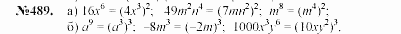 Алгебра, 7 класс, Макарычев, Миндюк, 2003, 20. Умножение одночленов. Возведение одночлена в степень Задание: 489