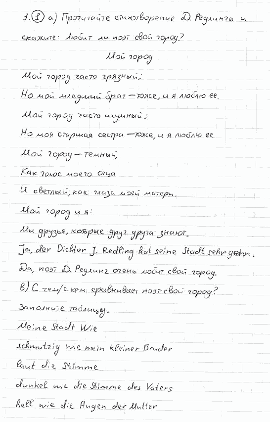 Немецкий язык, 7 класс, Бим И.Л., Садомова Л.В., 2015, II. Das Gesicht einer Stadt – Visitenkarte des Landes, 1, Задание: 1