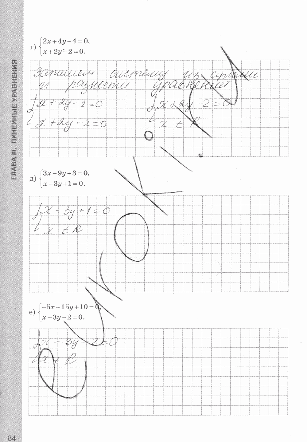 Рабочая тетрадь, 7 класс, С.Г. Журавлёв, Ю.В. Перепелкина, 2014, задание: стр. 84