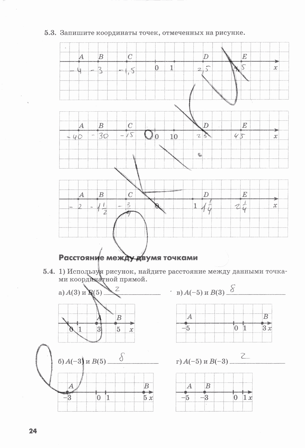 Рабочая тетрадь. № 1, 7 класс, И.И. Зубарева, М.С. Мильштейн, 2015, задание: стр. 24