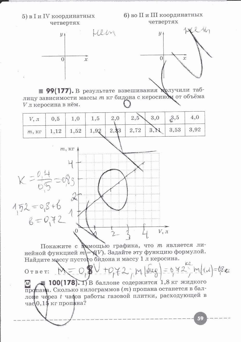 Рабочая тетрадь. Часть 1, 7 класс, Г. К. Муравин, О. В. Муравина, 2015, задание: Стр. 59