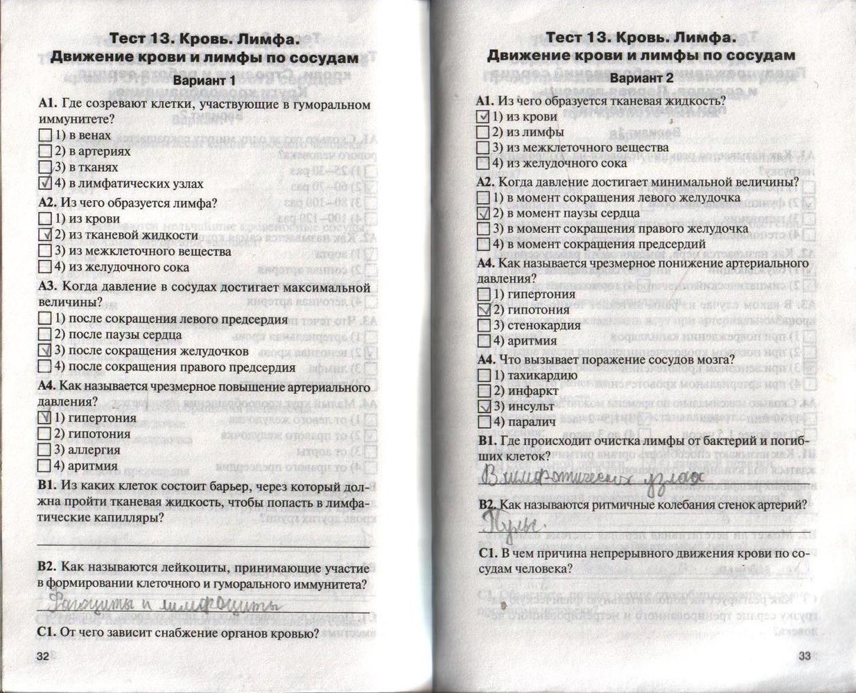 Контрольно-измерительные материалы (КИМ), 8 класс, Богданов Н.А., 2015, задание: стр. 32-33