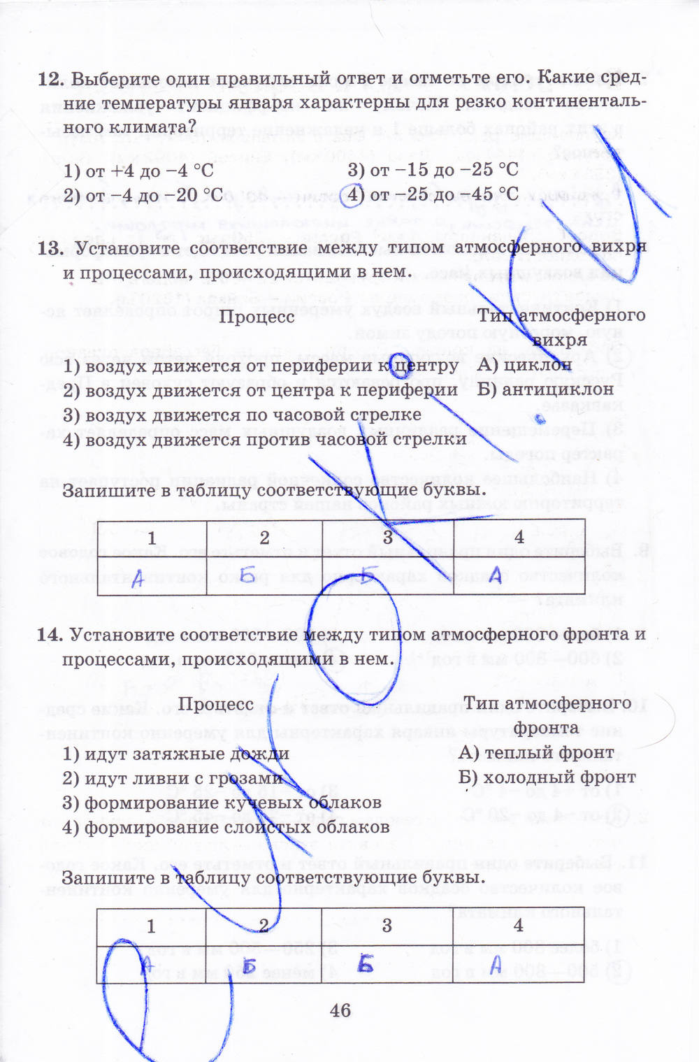 Рабочая тетрадь, 8 класс, Баринова, Дронов, 2005, задание: стр. 46